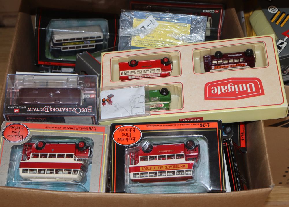 A collection of approx 120 die cast buses, coaches, trams etc